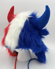 Furry Red, White, & Blue Bison Winter Hat