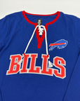 Women's New Era Bills Throwback Royal Lace Up Long Sleeve Shirt