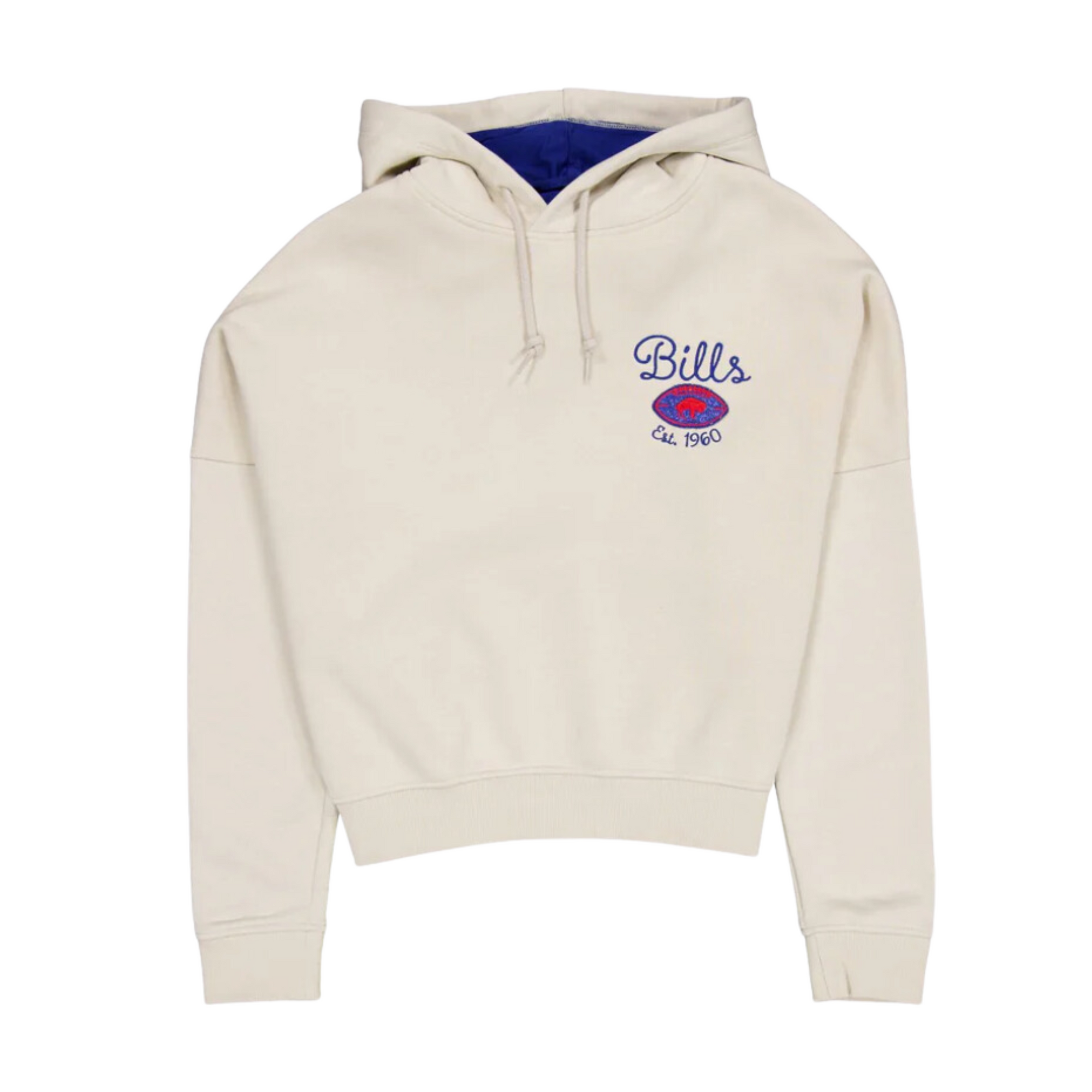 Women's New Era Bills 3rd Down Stone Cropped Hoodie