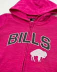 Youth Girls New Era Bills with Retro Logo Heather Pink Full Zip Hoodie