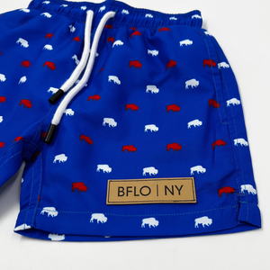 Youth BFLO NY Royal With Herd Buffaloes Swim Shorts The BFLO Store