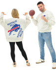 Zubaz Buffalo Bills White & Gray Colorblocking 90s Drop Shoulder Crewneck Sweatshirt