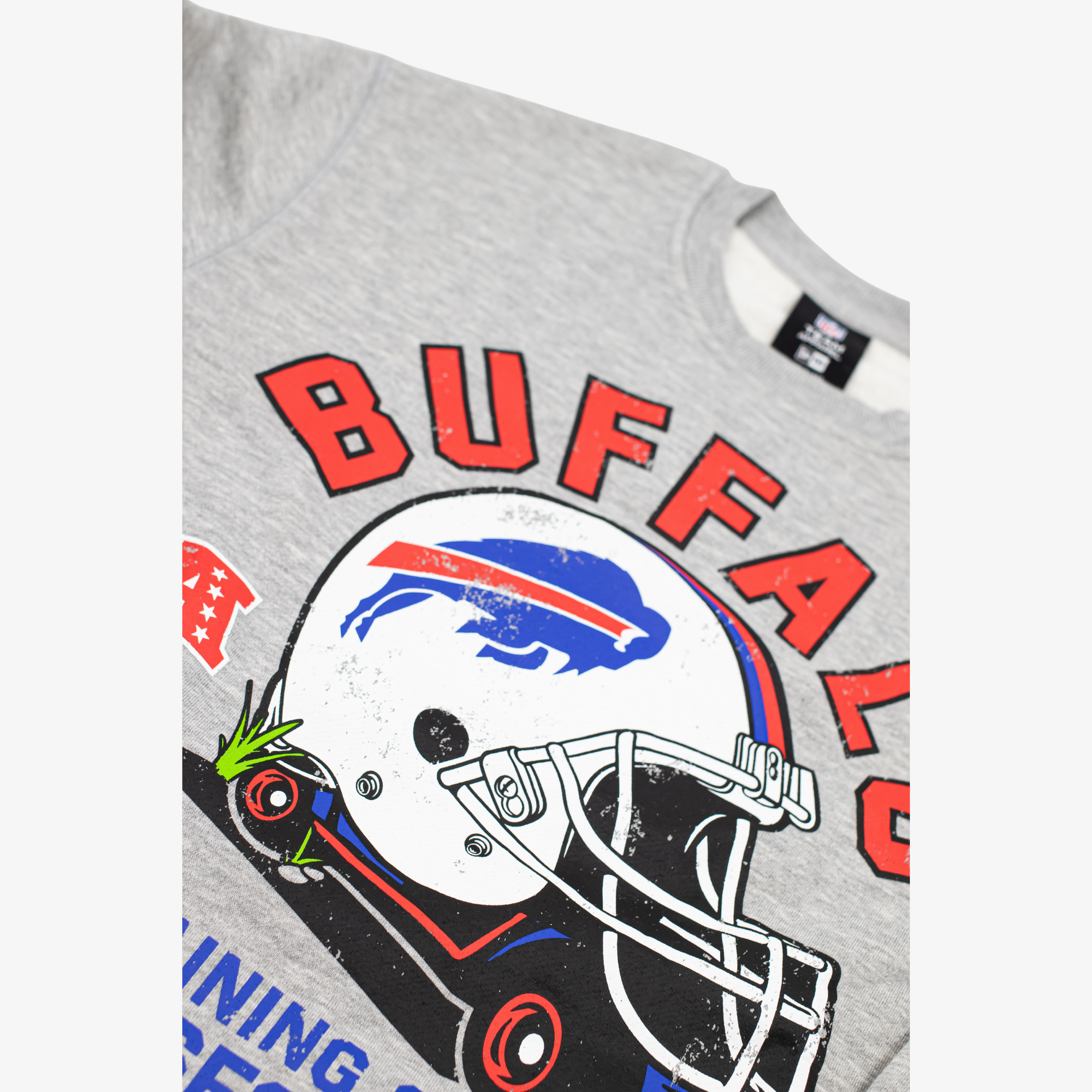 New Era Bills 2026 Training Camp Grey Helmet Crewneck