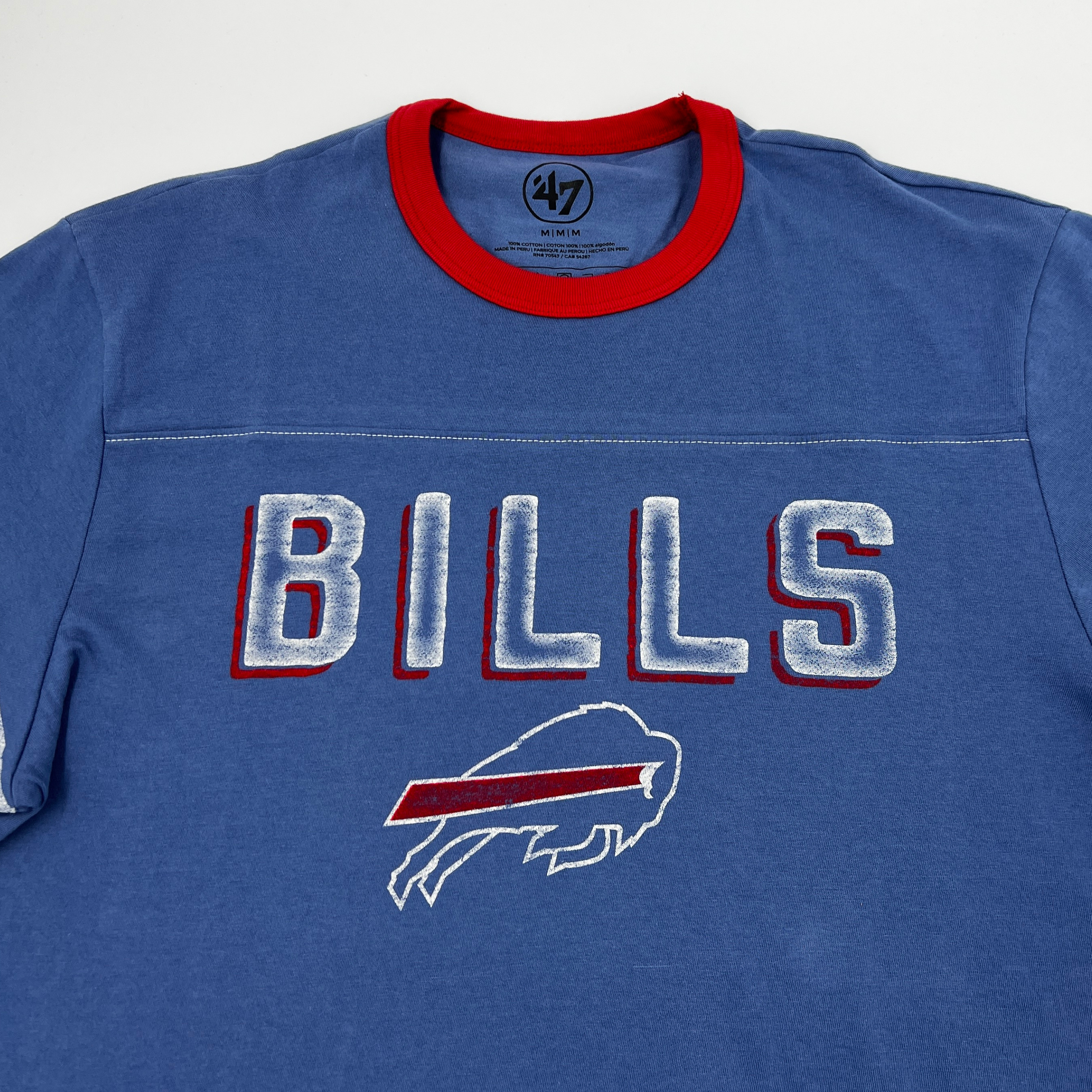 Women's '47 Brand Bills Cadet Blue and Cream T-Shirt