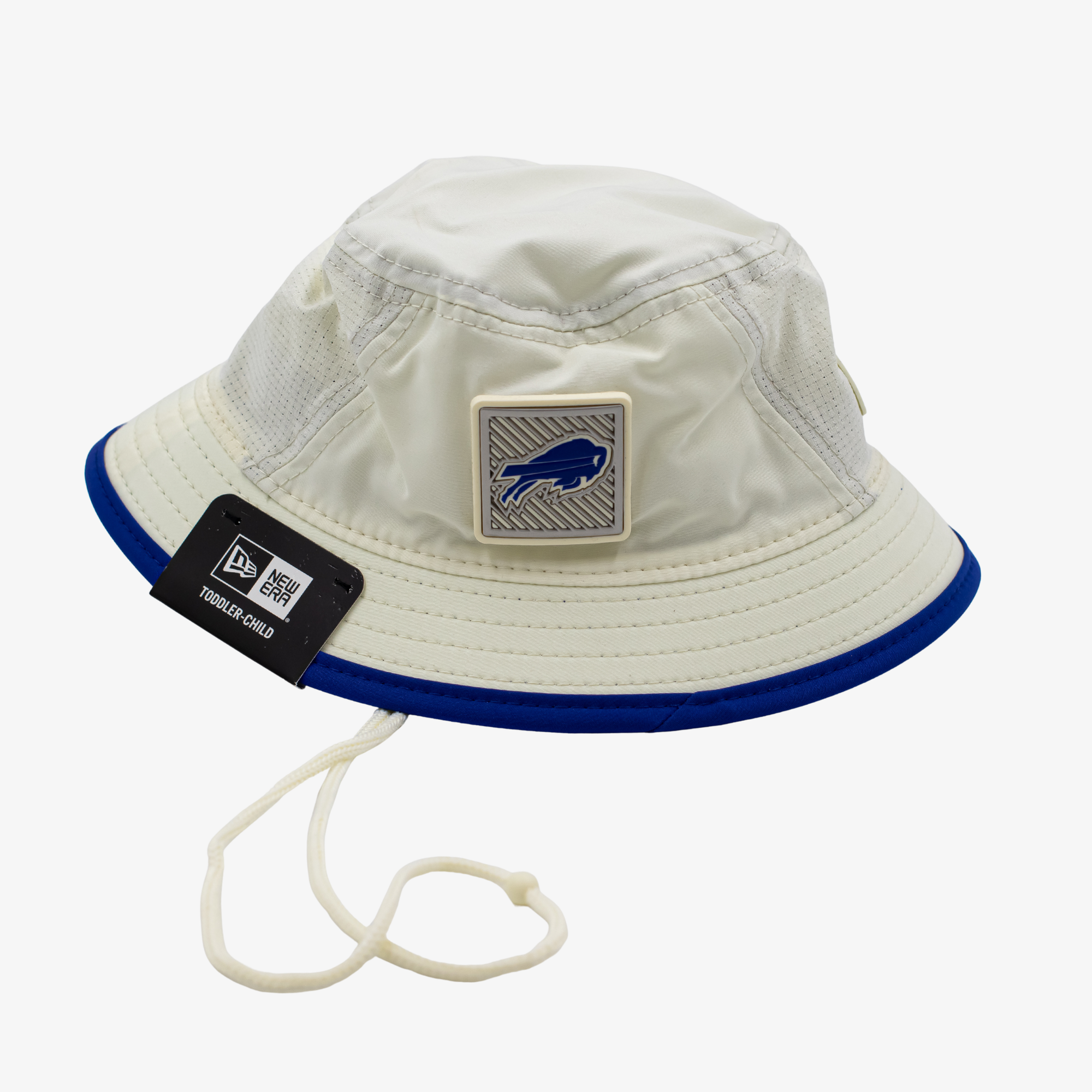 New Era Bills 2026 Toddler/Child White with Blue Brim Bucket Hat