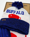 Buffalo 716 Red, White, and Blue Hat, Gloves, and Scarf Set