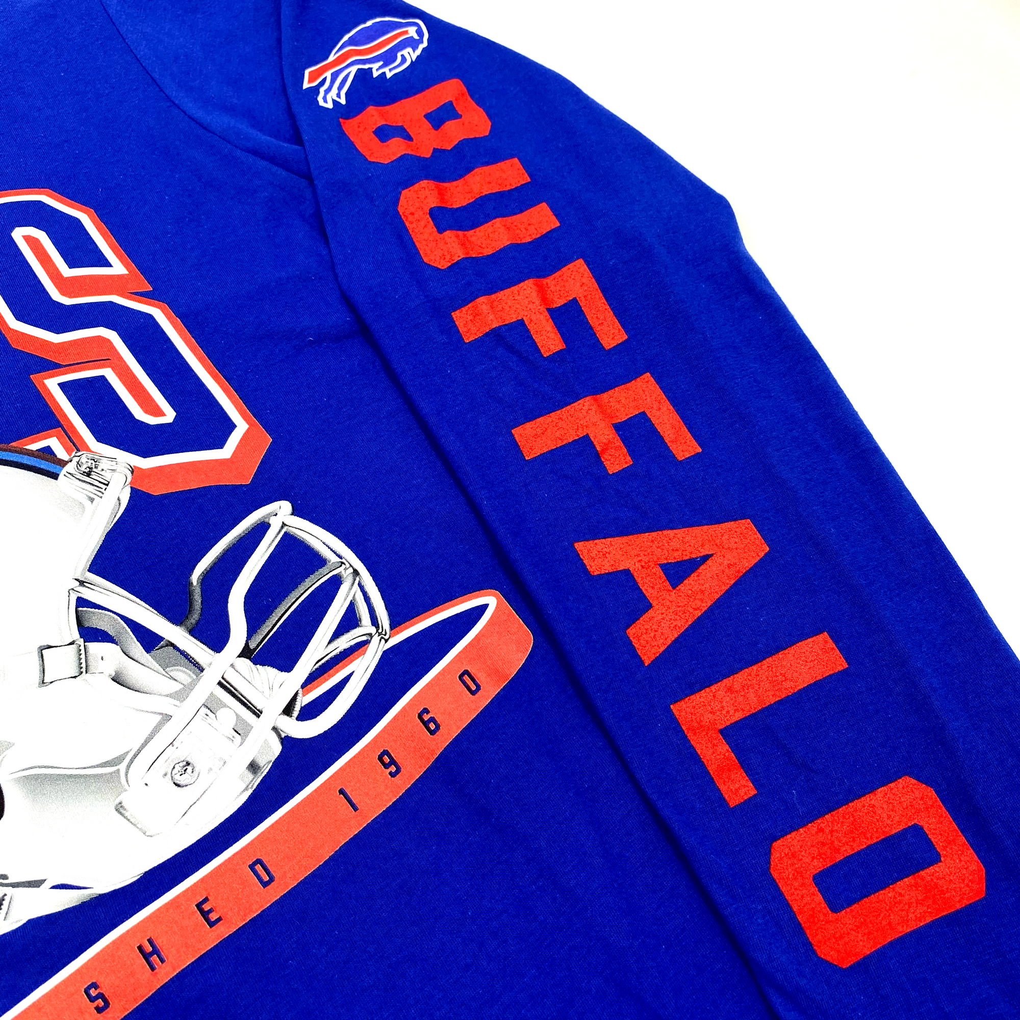 Buffalo Bills Royal Blue With Helmet Long Sleeve Shirt