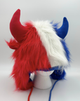 Furry Red, White, & Blue Bison Winter Hat