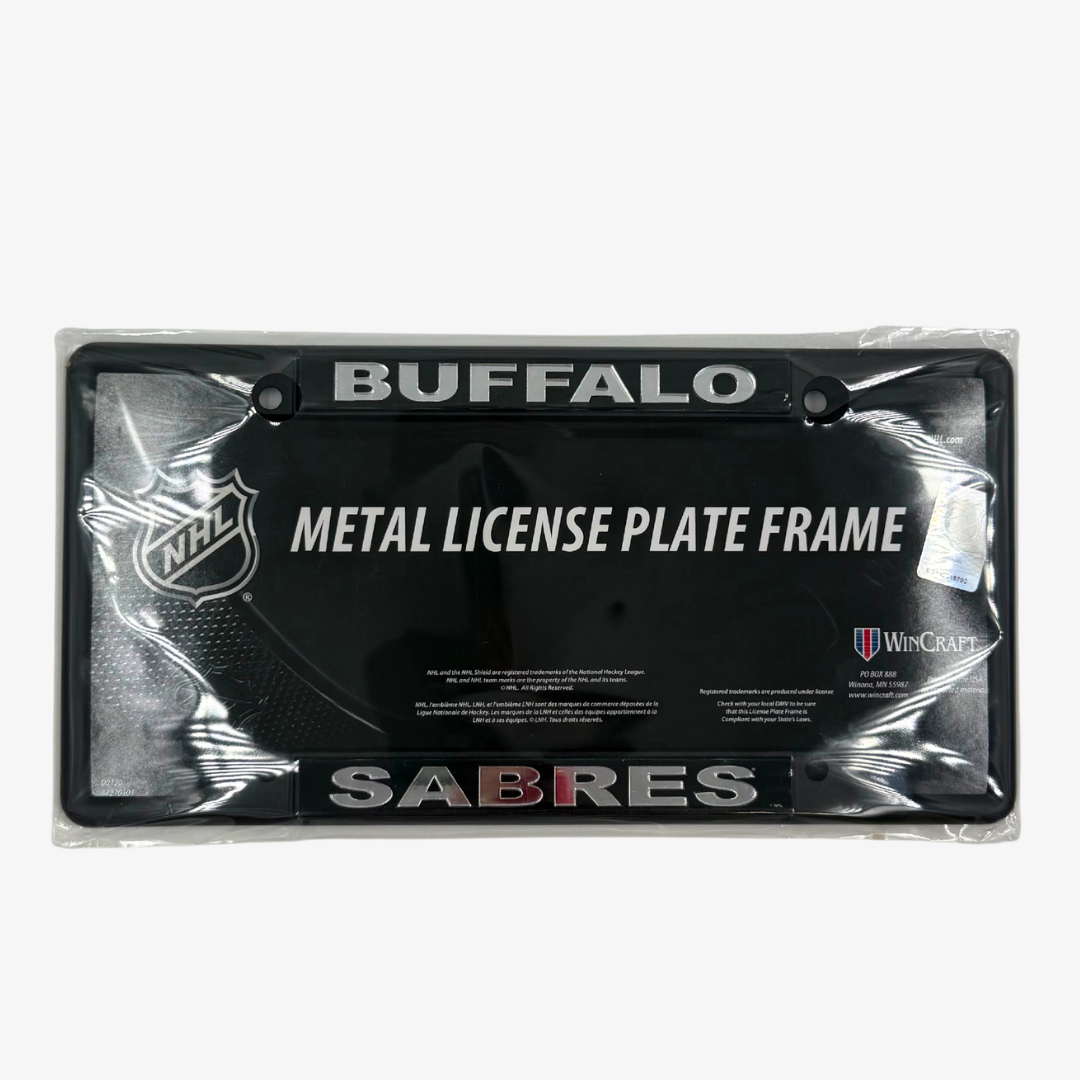 Black Buffalo Sabres License Plate Frame