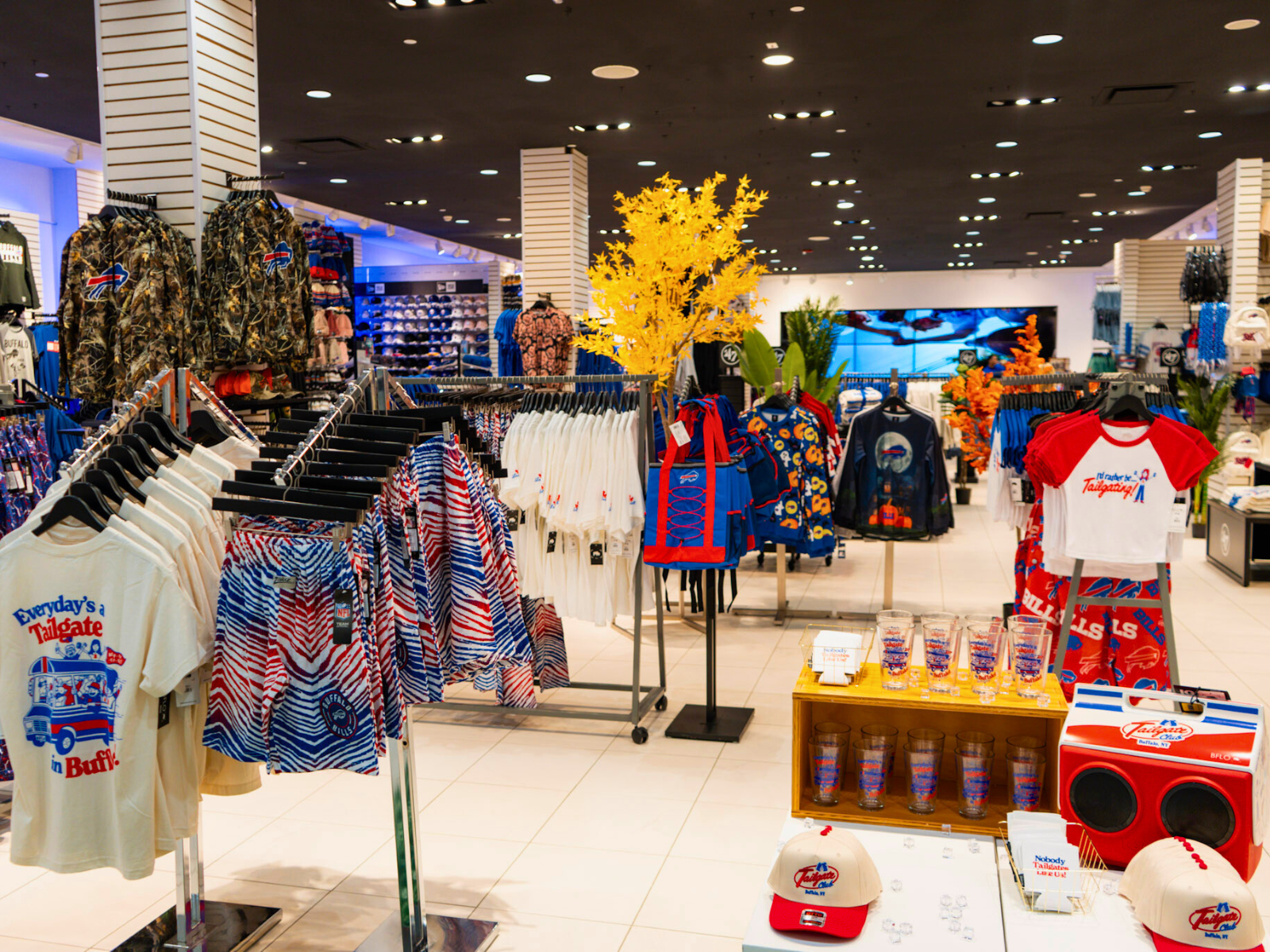 front section at the bflo store in the walden galleria mall showing apparel