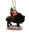 Santa Riding a Bison Buffalo, NY Ornament