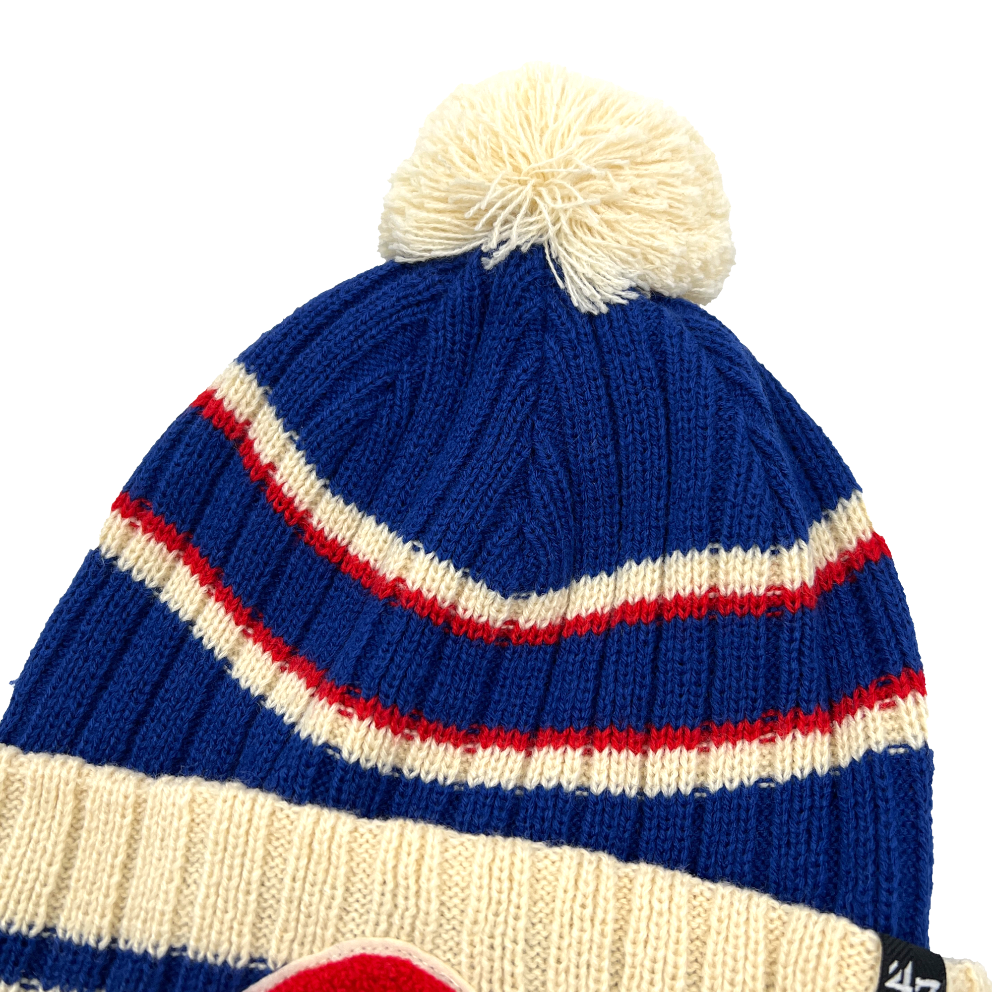 &#39;47 Brand Buffalo Bills Retro Logo Royal &amp; Cream Knit Winter Hat
