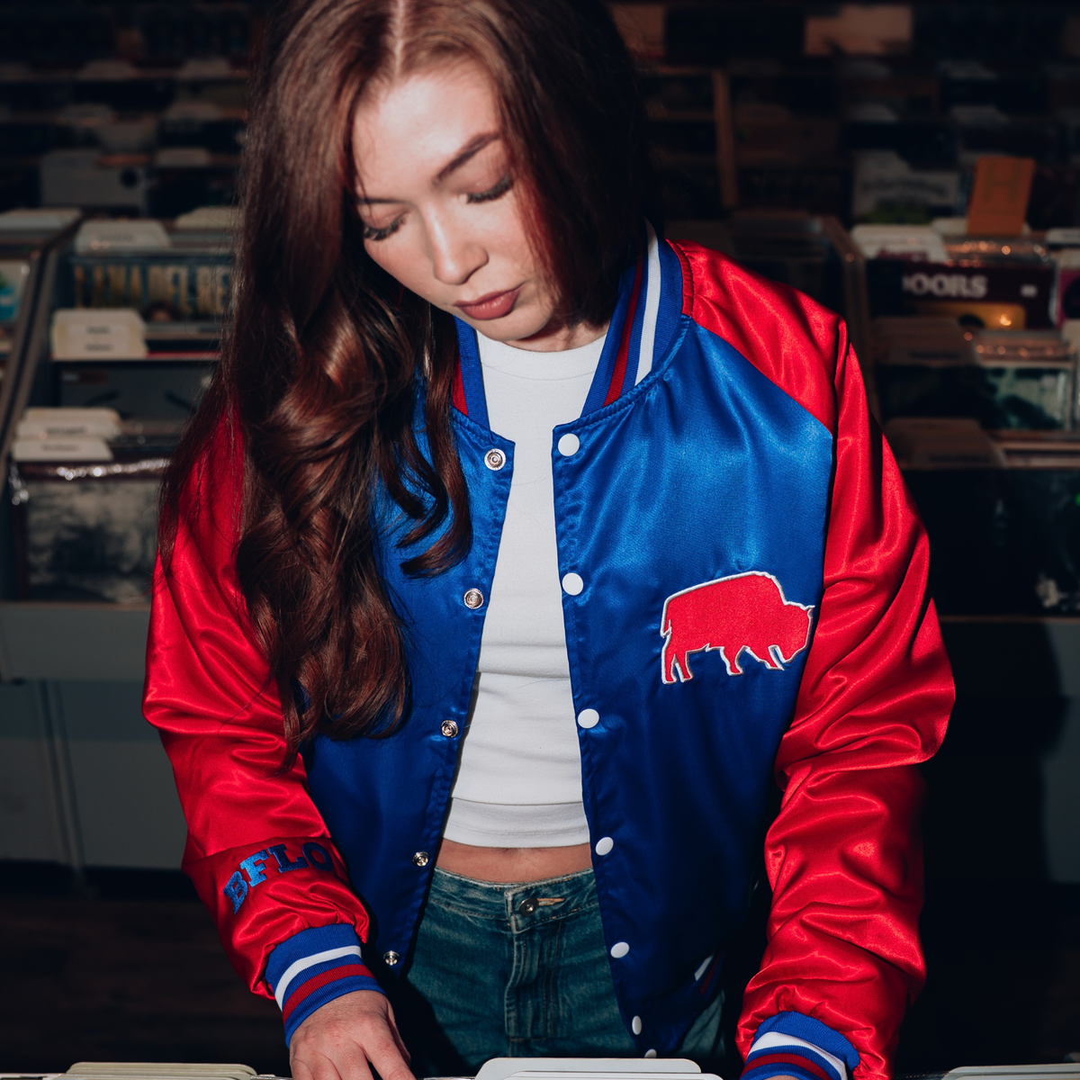 The Killers x BFLO Royal &amp; Red Satin Bomber Jacket