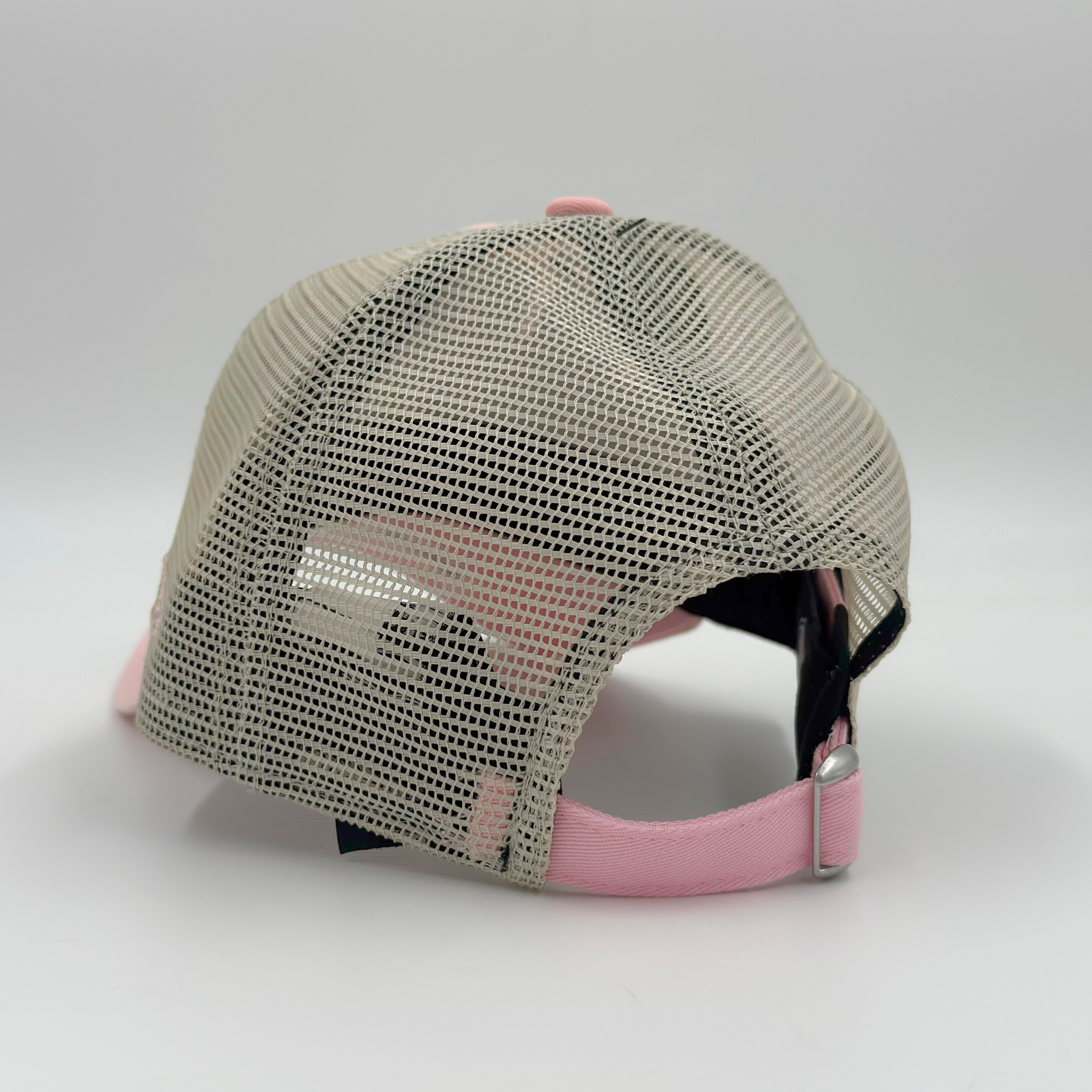 NEW Buffalo Bison Trucker Hat Pink & White  With Gold  Chain Wholesale Pink Pearl Trucker Hat Chain for your store - Faire main image 4