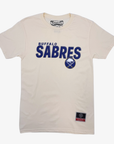 Mitchell & Ness Buffalo Sabres Team Logo Stitch Cream T-Shirt