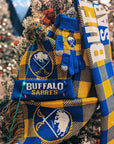 Buffalo Sabres Royal & Gold Plaid Knit Gloves