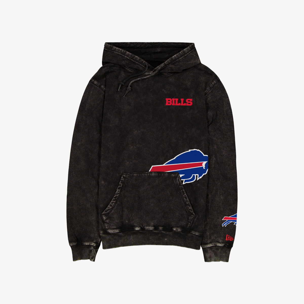 New Era Buffalo Bills Black Mineral Wash Oversized Logo Hoodie