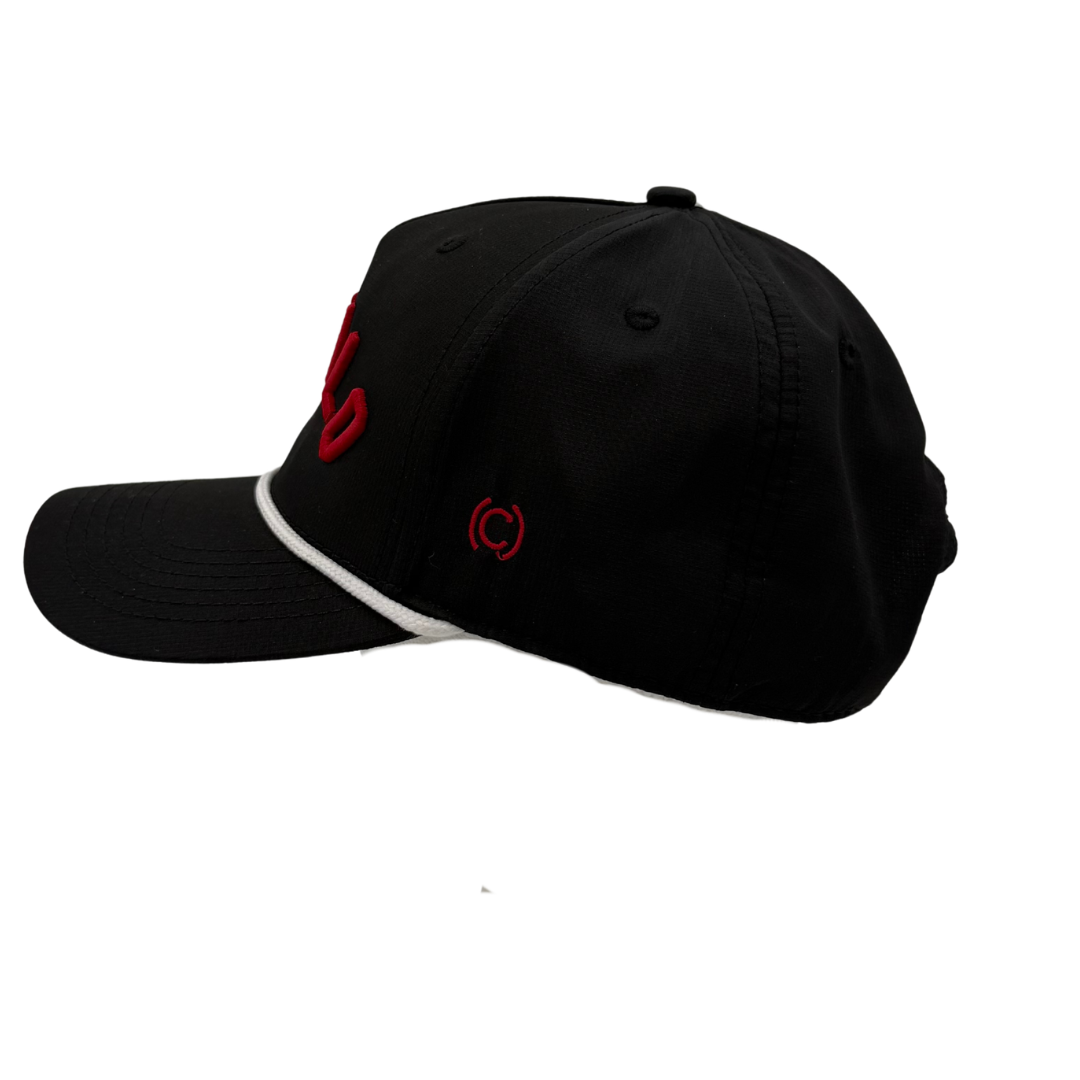 Black Red Black Performance Rope "Buffalo" Hat