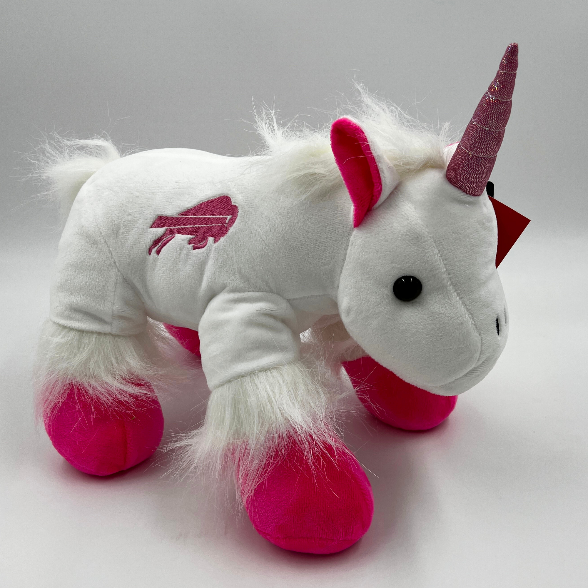 Buffalo Bills White &amp; Pink Unicorn Stuffed Animal