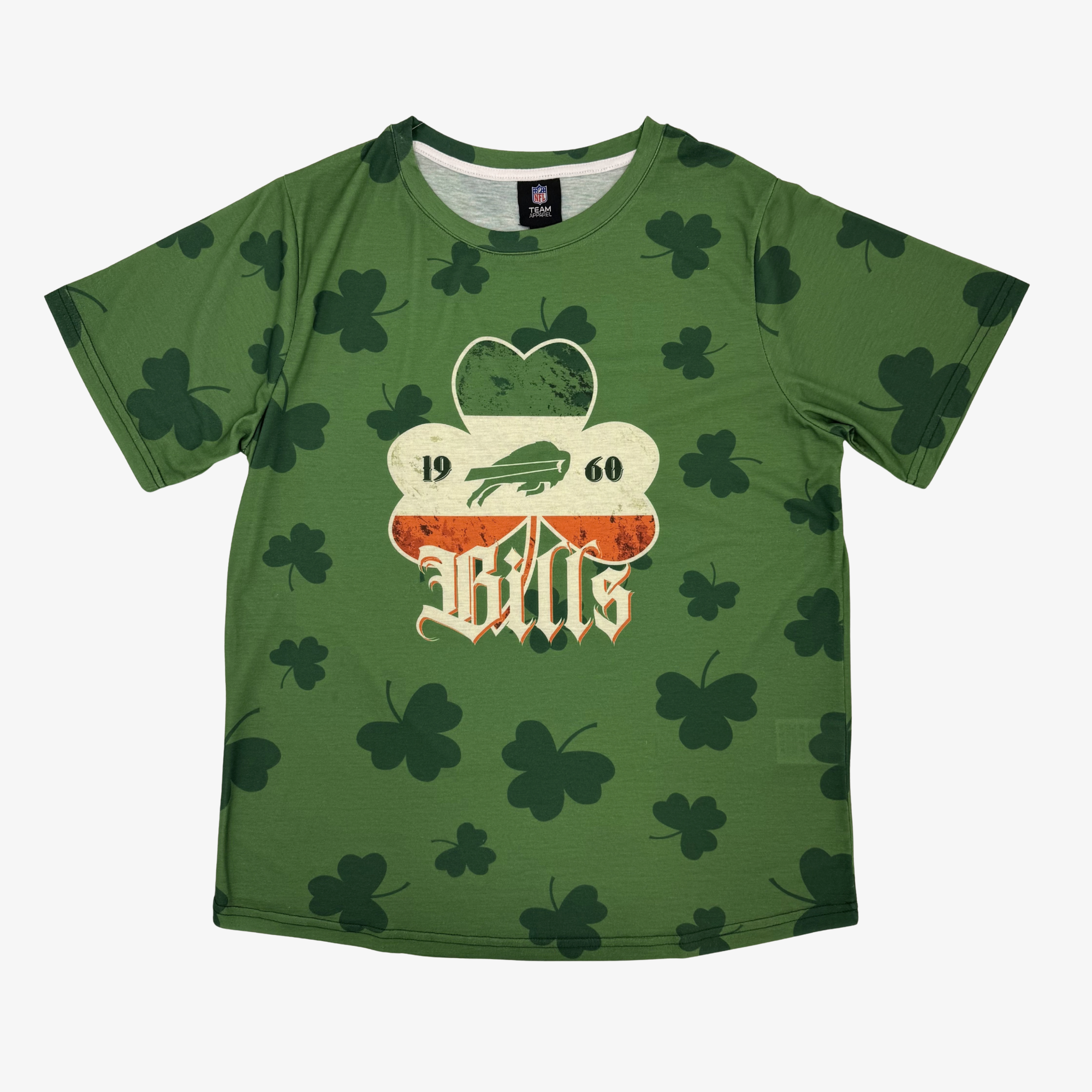 Buffalo Bills Irish Flag & Shamrocks Green T-Shirt