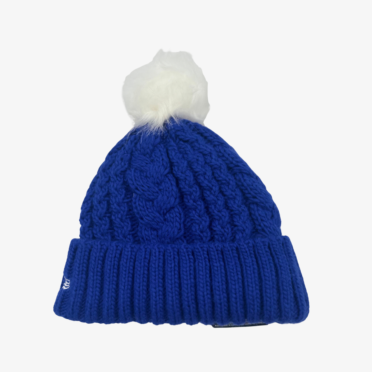 New Era Women's Buffalo Sabres Royal Cable Knit Sherpa-Lined Pom Hat