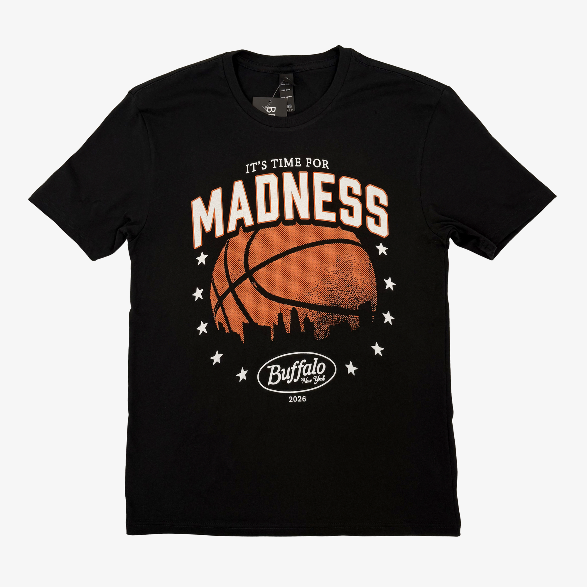 "It's Time For Madness" Buffalo NY With Basketball Black T-Shirt