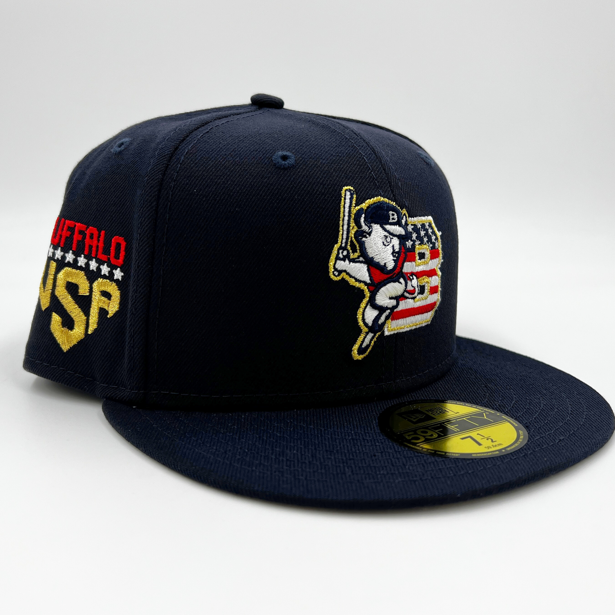 New Era Buffalo Bisons Stars &amp; Stripes Navy Fitted Hat