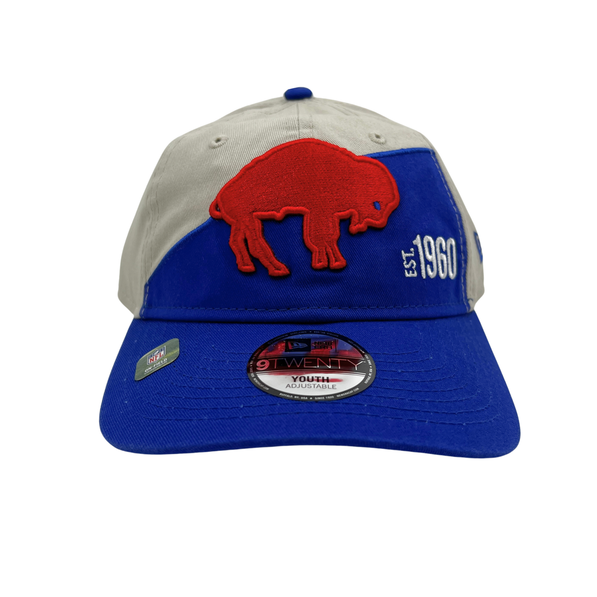 Youth Buffalo Bills Stone & Royal With Retro Logo Adjustable Hat