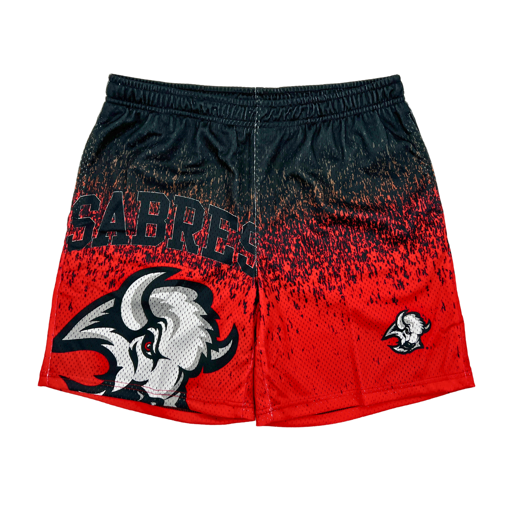Buffalo Sabres Black &amp; Red Alternate Logo Mesh Shorts