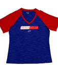 Women's Plus New Era Bills Heather Blue & Red Short Sleeve Shirt
