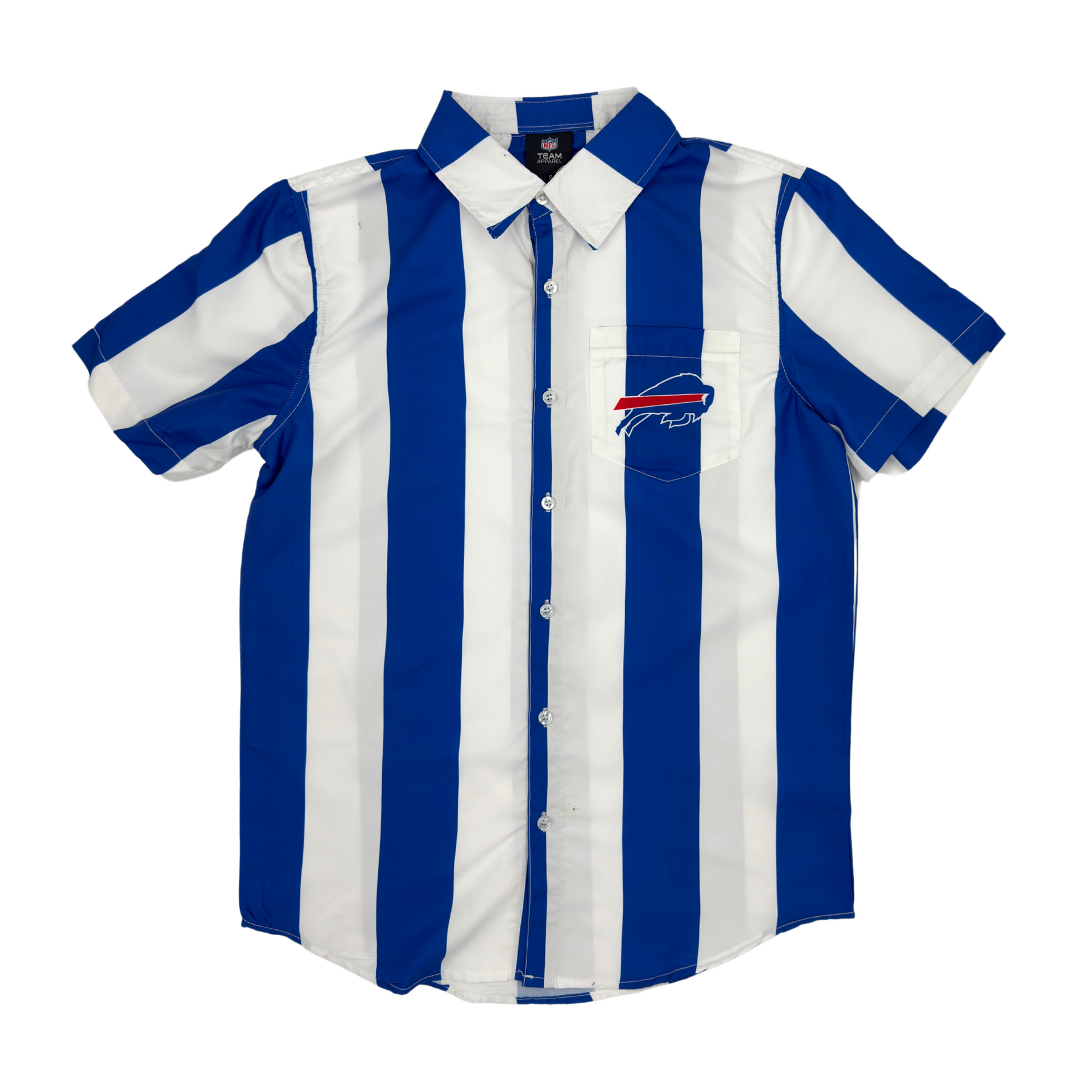 Buffalo Bills Royal & White Nautical Stripe Button Up | The BFLO Store