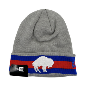 New Era Buffalo Bills Retro Logo Gray Winter Hat The BFLO Store