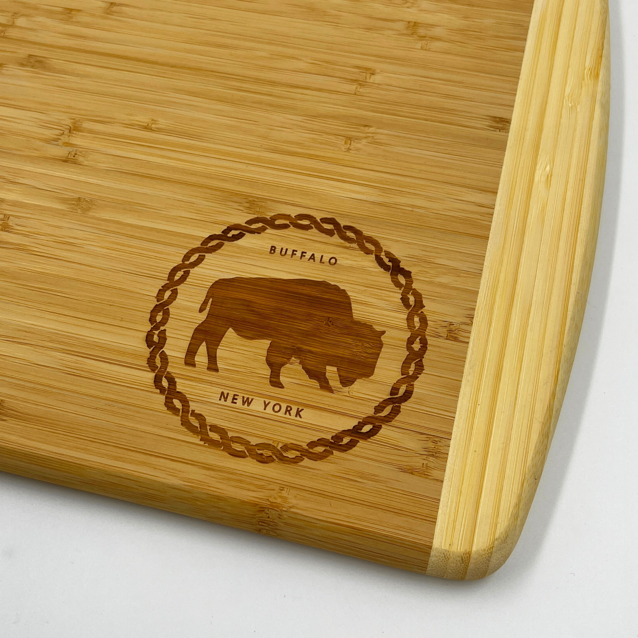 Let's Go Buffalo Small Bamboo Cutting Board