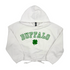 Women's Buffalo With Clover White Cropped Hoodie