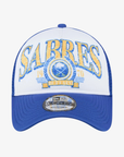 New Era 9FORTY Buffalo Sabres Royal & Gold Distressed A-Frame Trucker Hat