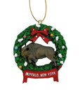 Bison in Wreath Buffalo, NY Holiday Ornament