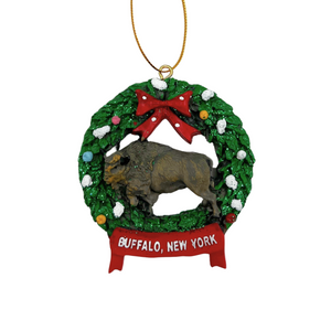 Bison in Wreath Buffalo, NY Holiday Ornament