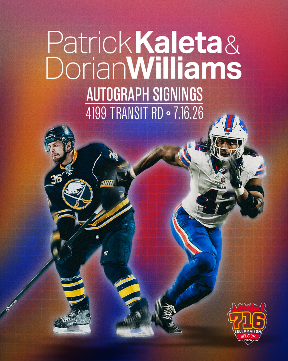 autograph signing graphic for patrick kaleta and dorian williams