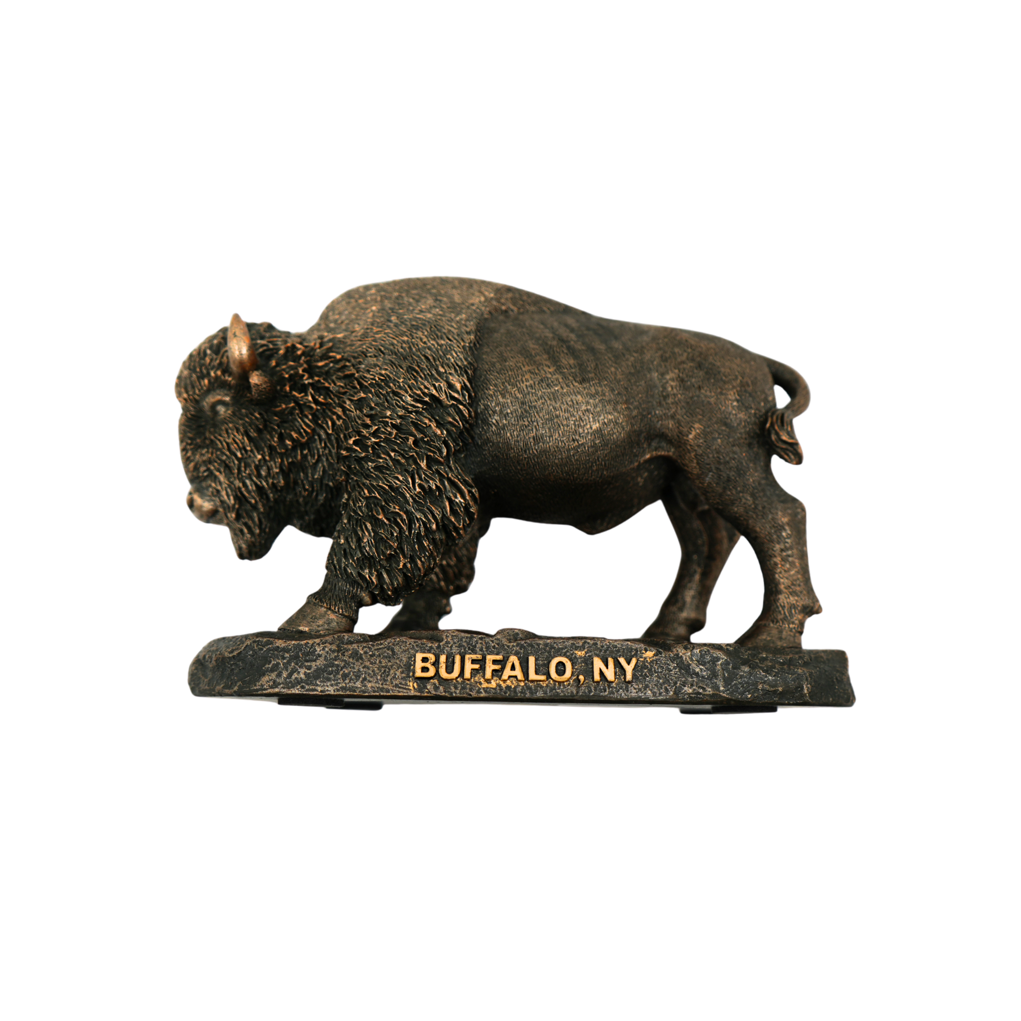 7" Bronze Resin Bison Statue