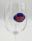 BUF Football Royal & Red Jeweled Handcrafted Wine Glass