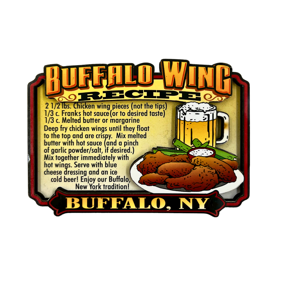 Buffalo Wings Recipe Magnet