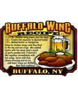 Buffalo Wing Recipe Magnet. this magnet spells a chicken wing recipe and has pictures of chicken wings and beer