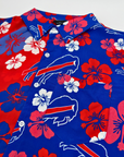 Buffalo Bills Split Color Floral Button Up Shirt