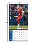 Josh Allen 2025 Wall Calendar