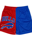 Buffalo Bills With Big Logo Split Color Mesh Shorts