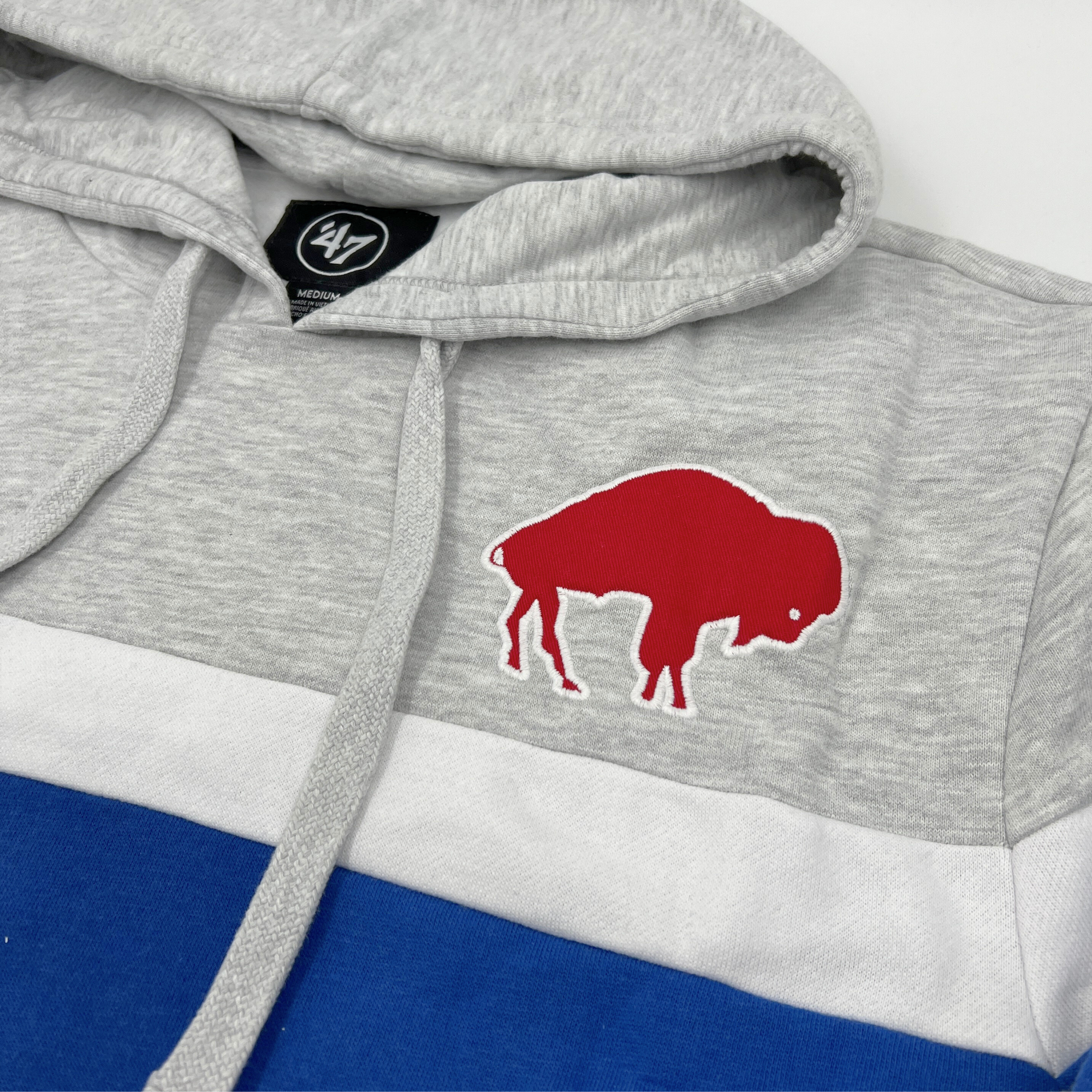 &#39;47 Brand Buffalo Bills Retro Logo Gray &amp; Blue Hoodie