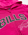 Youth Girls New Era Bills With Primary Logo Heather Pink Full Zip Hoodie