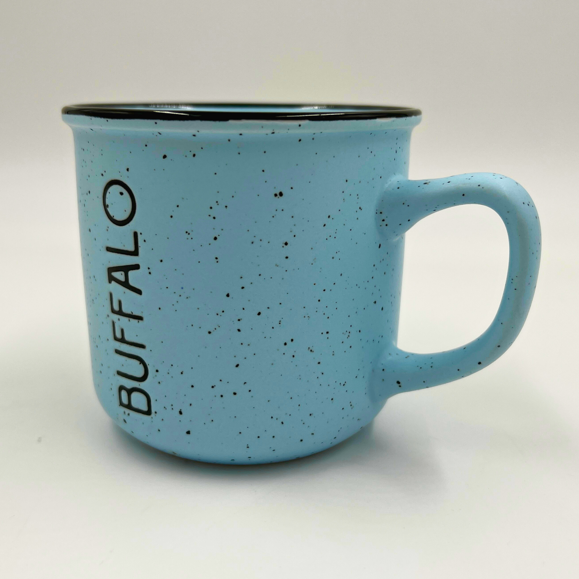 Pastel Blue Sparkled With Buffalo Wordmark Camper Mug