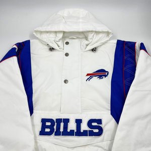 Buffalo Bills White Nylon Half Zip Starter Pullover