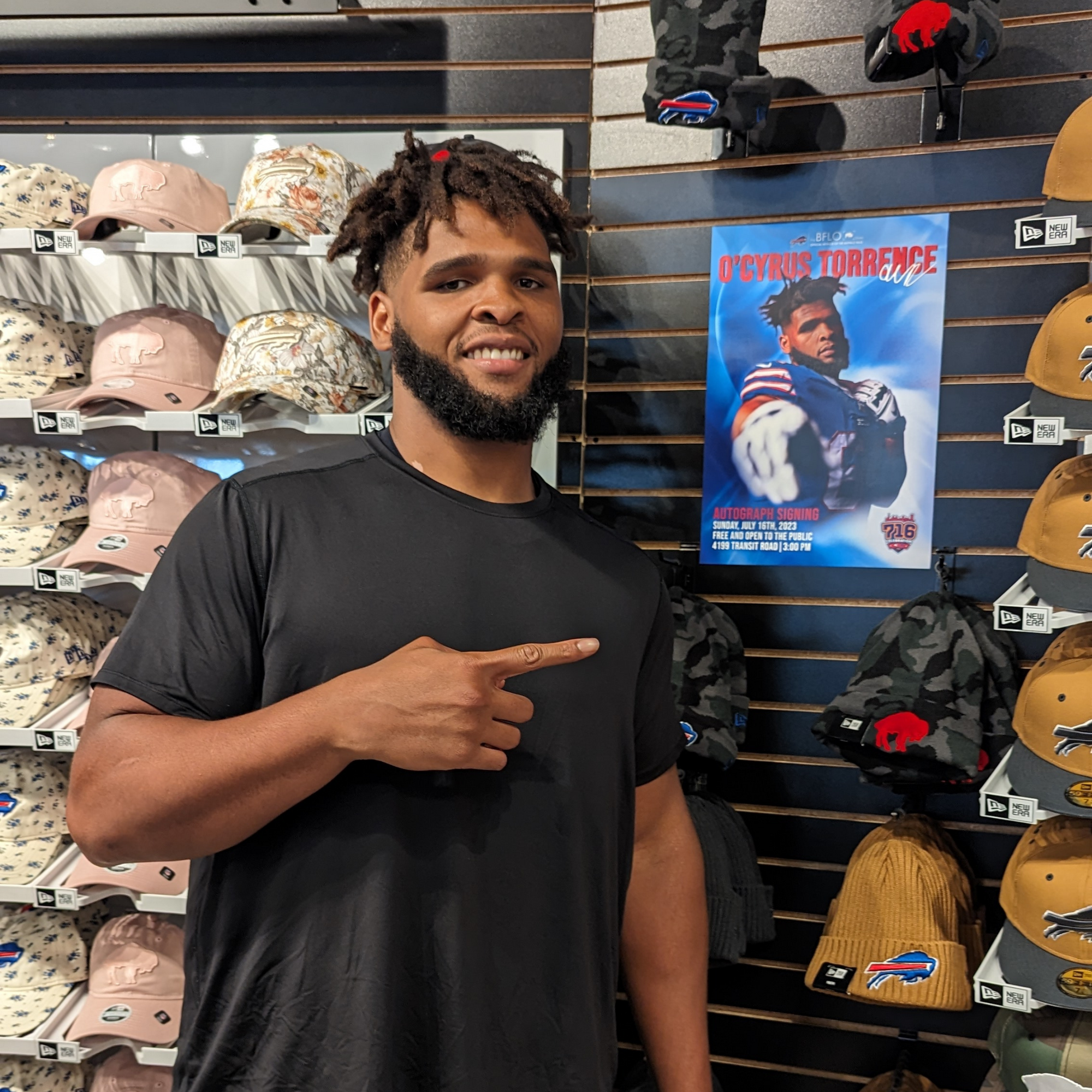 ocyrus torrence, buffalo bills, at the bflo store